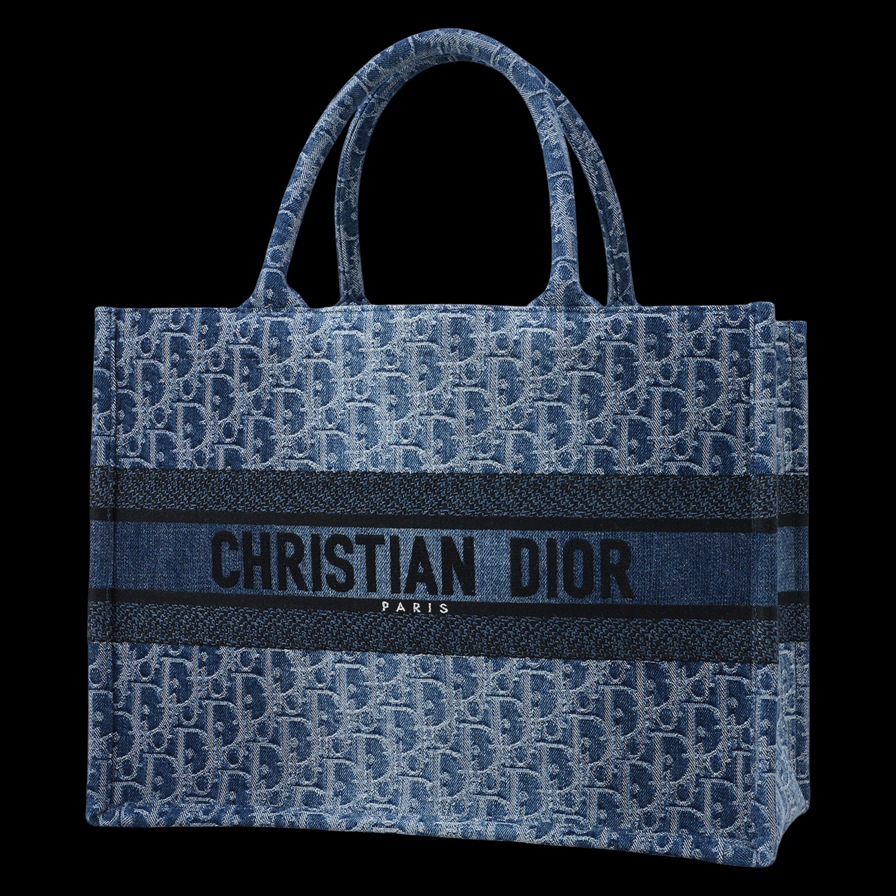 CHRISTIAN DIOR(USED)크리스찬 디올 오블리크 데님 북토트 미듐